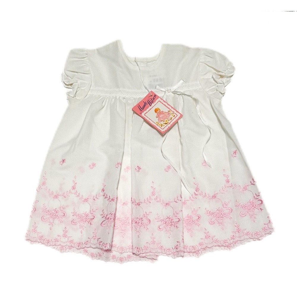 NWT Deadstock Vintage Maude Wilson White Baby Christening Baptism Dress